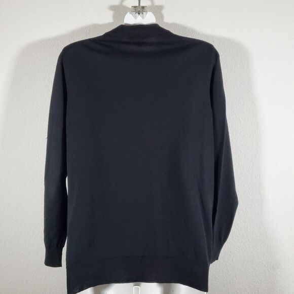 J Crew Womens Sweater Large Black Merino Wool Classic Preppy Minimalist Timeless - Picture 6 of 8